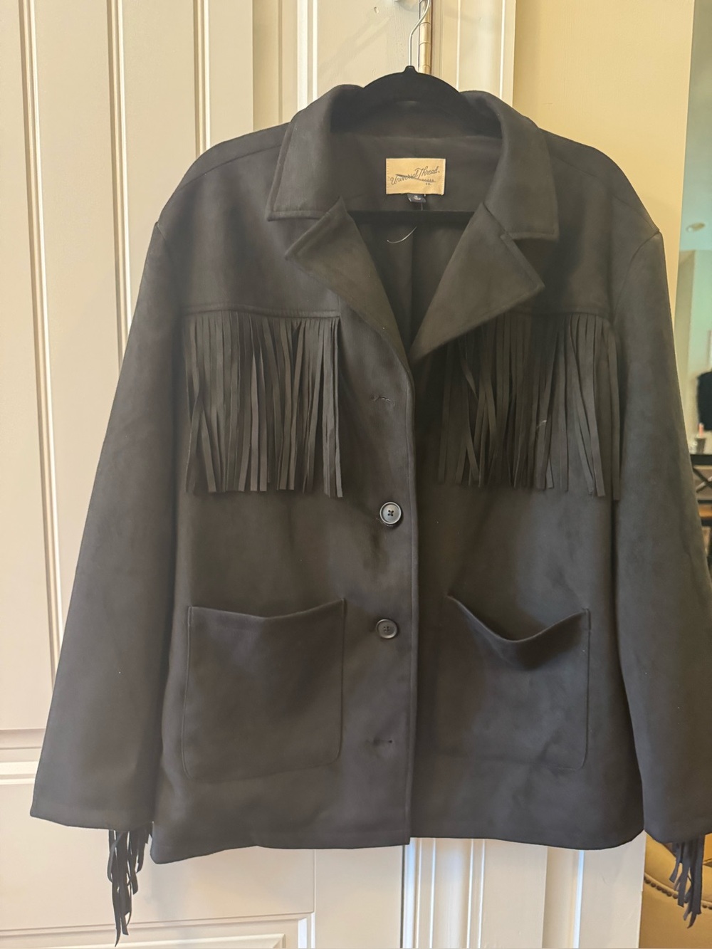 Universal threads Fringed faux Suede Jacket - Black